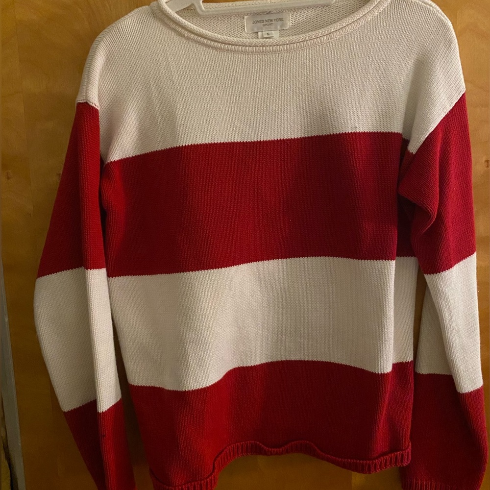 Red white striped sweater